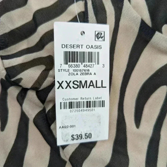 Bar III Bodysuit Womens size XXSmall Beige Black Zebra Print Mesh Lined New - Picture 8 of 8